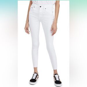 Pistola Raw Hem White Skinny Leg Crop Jeans Mid Rise Tricotism White Size 27